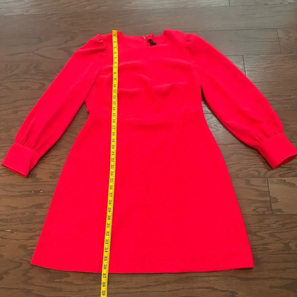 J.Crew Long-sleeve dress in 365 crepe fabric Bright Rose Size 14